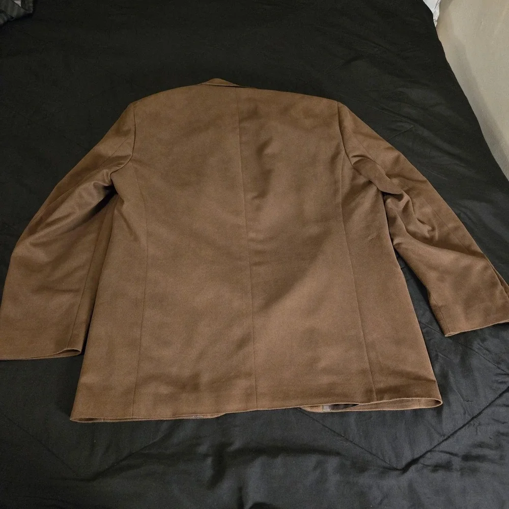 Andrew Fezza Sport Coat Mens 46 Chocolate‎ Brown Faux Suede Button Blazer Cowboy